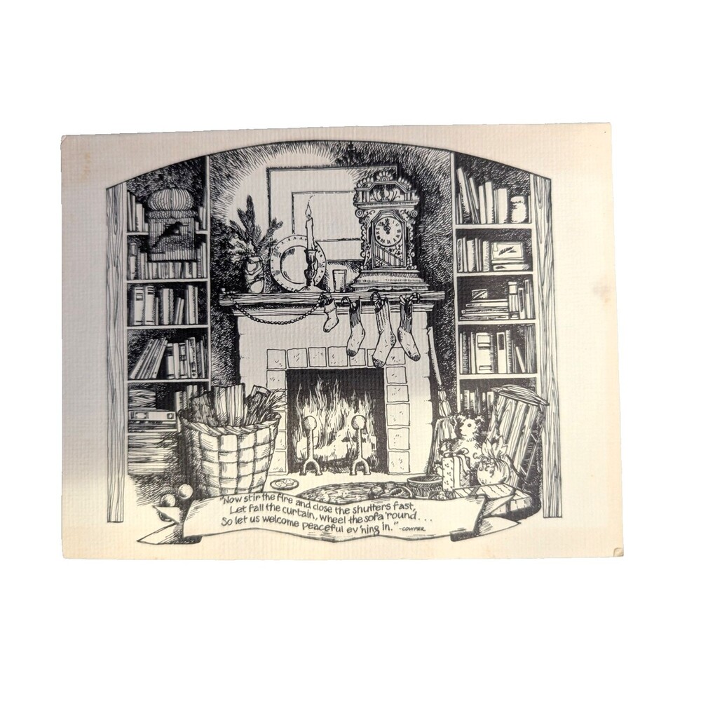 Vintage 1978 Lynn Peterson Peaceful Ev'ning Christmas Card Written Inside